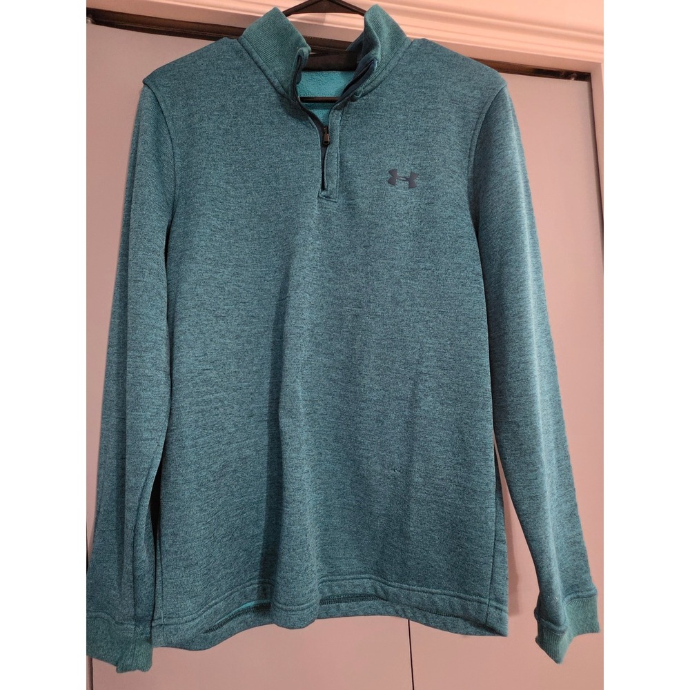 Under Armour Quarter Zip Pullover Mens size Medium, Heathered Teal ColdGear